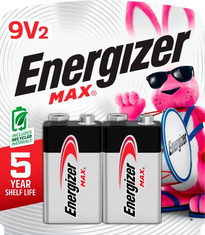 9v Energizer Max 2 Pack Batteries