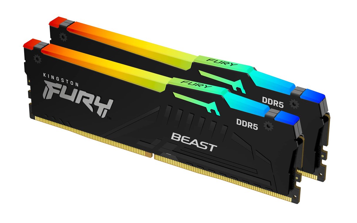 64GB (2x32GB) DDR5 Kingston FURY Beast RGB Desktop Memory