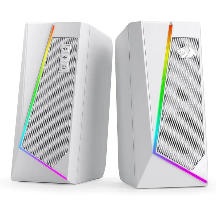 Redragon GS520 RGB Desktop Speakers, 2.0 Channel PC Computer Stereo Speaker - WHITE
