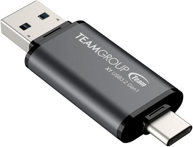 64GB Teamgroup X1 USB 3.2 Gen1 2-in-1 USB C and A Flash Drive