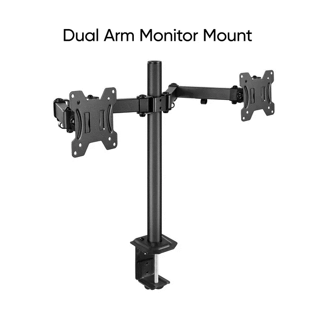 Dual Monitor Articulating Desk Mount Clamp-on Wali